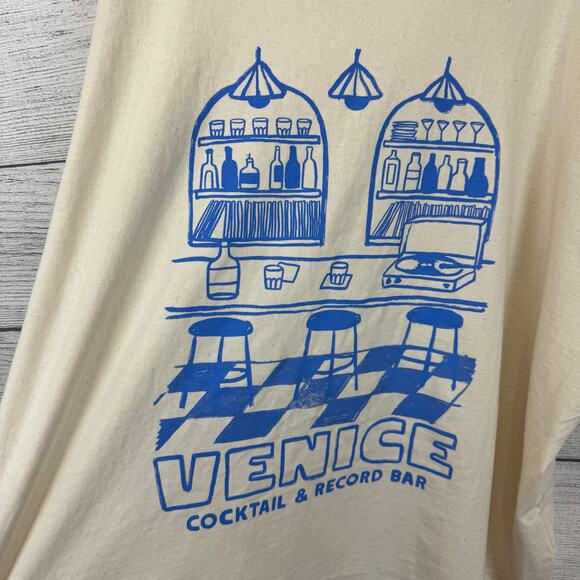 Old Navy Men's Cream Blue Venice Graphic Cropped Short Sleeve Tee Size XXXXL - Picture 3 of 7